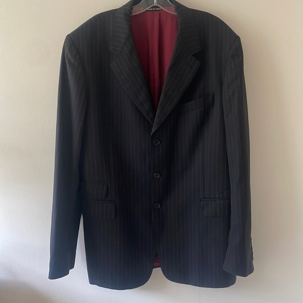 Paul Smith Wool Black PinStriped Blazer 44L